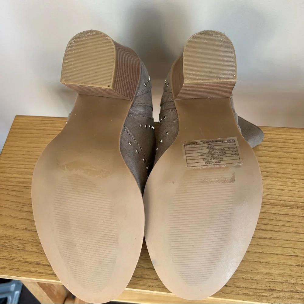 Torrid 8W Taupe Ankle Boots Stud Trim. - Picture 6 of 7